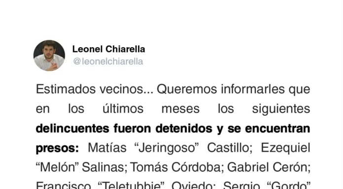 Delincuentes denunciados por el intendente Chiarella y el senador Enrico terminaron presos