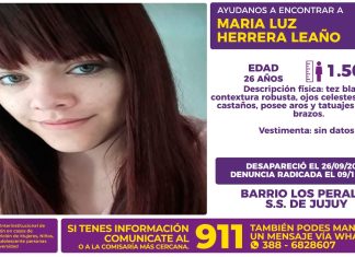 SE SOLICITA CUALQUIER INFORMACIÓN SOBRE MARÍA LUZ HERRERA LEAÑO